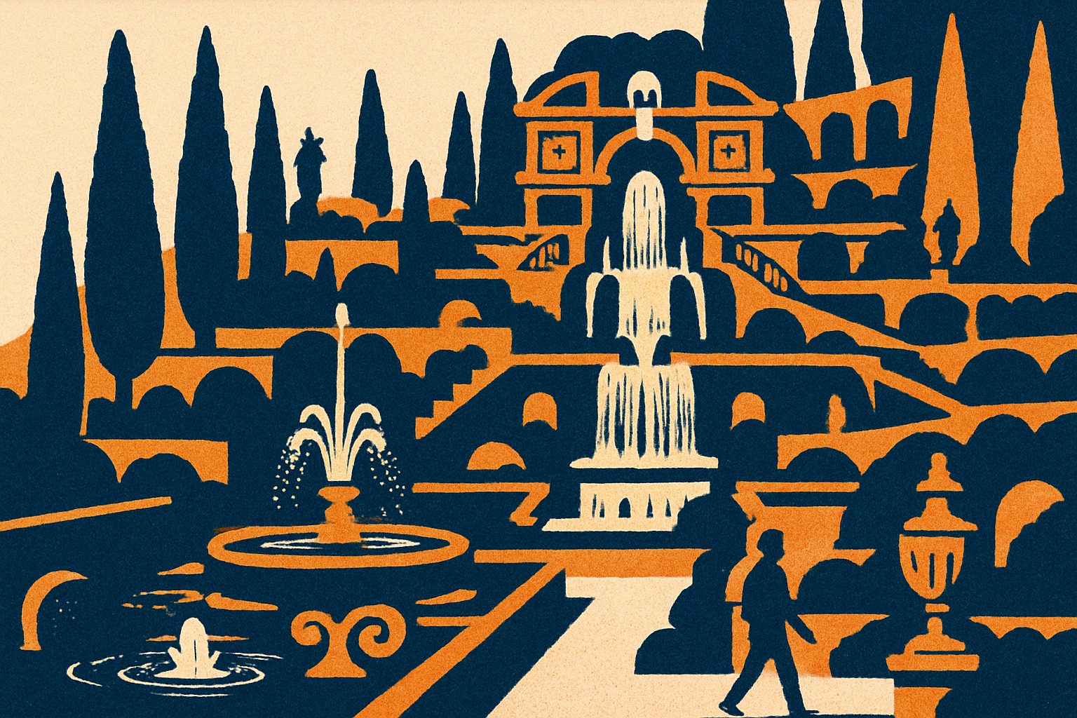 Villa d'Este – Tivoli — AI-generated illustration for Trip in Art