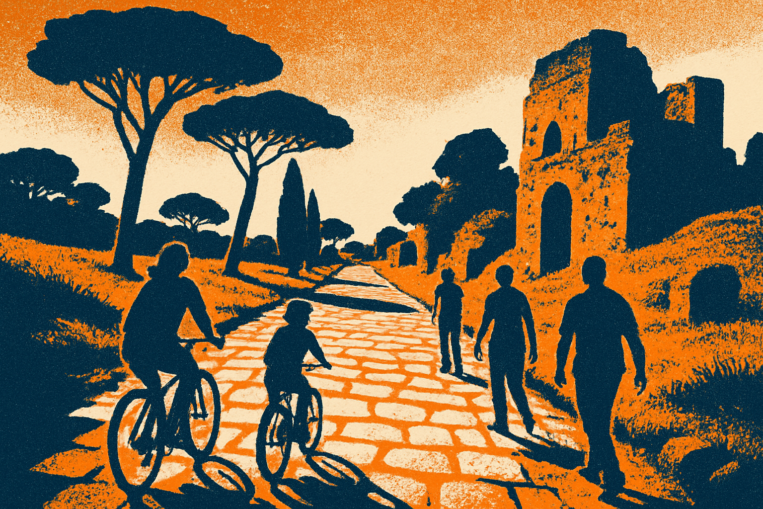How to Visit the Appian Way — AI-generated illustration for Trip in Art