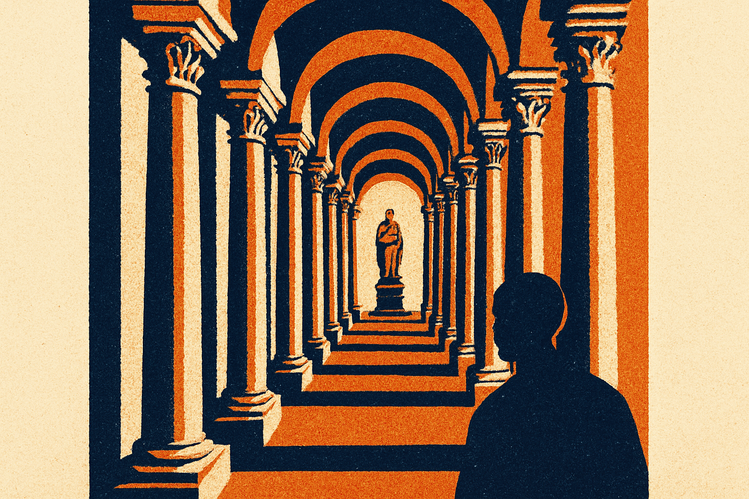 Palazzo Spada: The Gallery of False Perspective — AI-generated illustration for Trip in Art