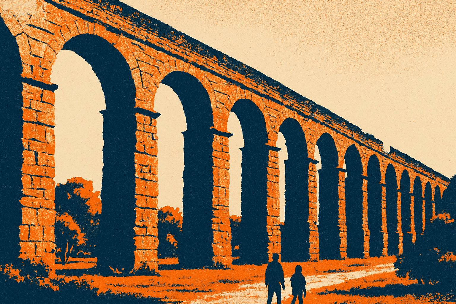 Aqua Claudia and Aqua Anio Novus: The Most Dramatic Ruins — AI-generated illustration for Trip in Art