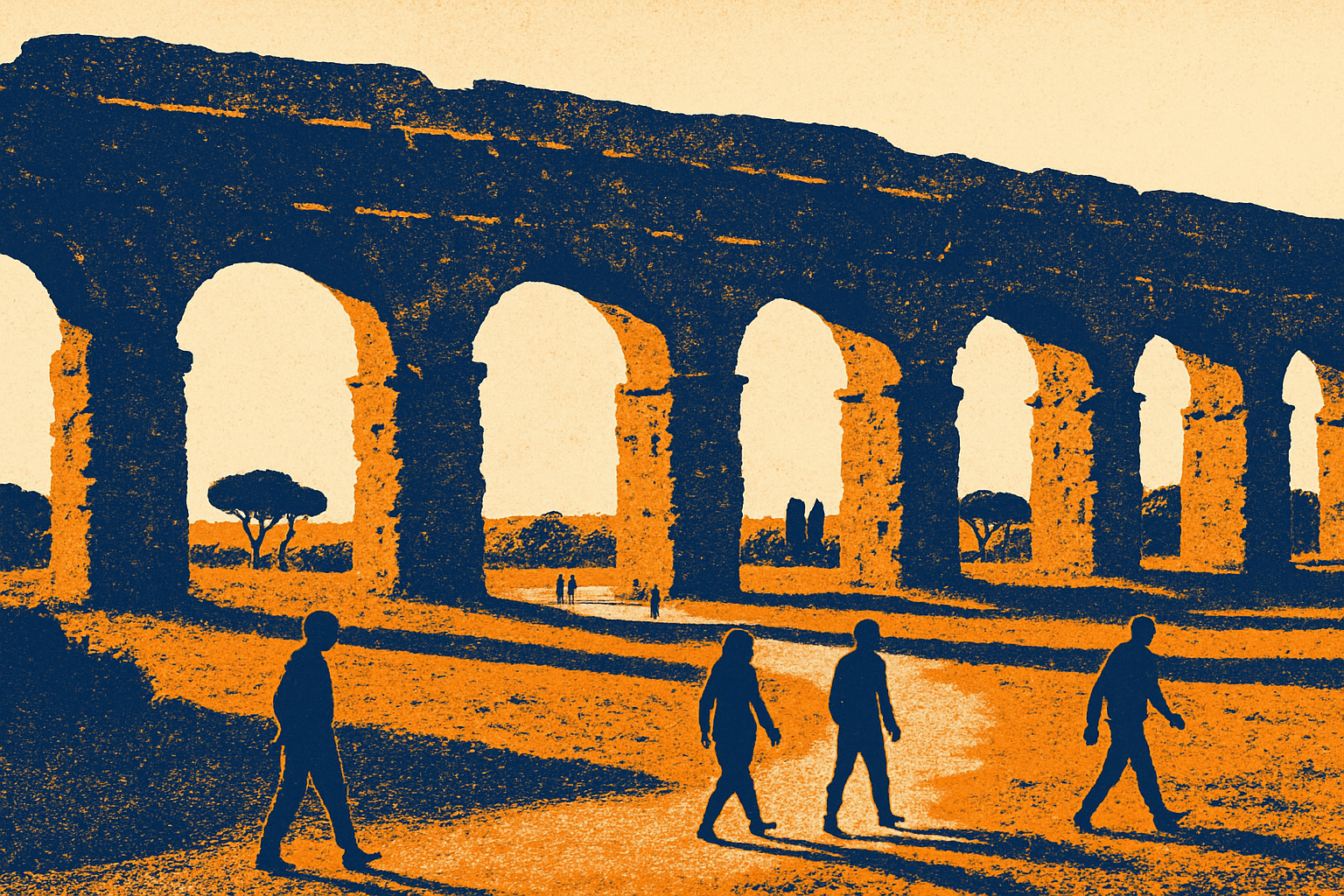 Where to See Aqueduct Remains in Rome — AI-generated illustration for Trip in Art